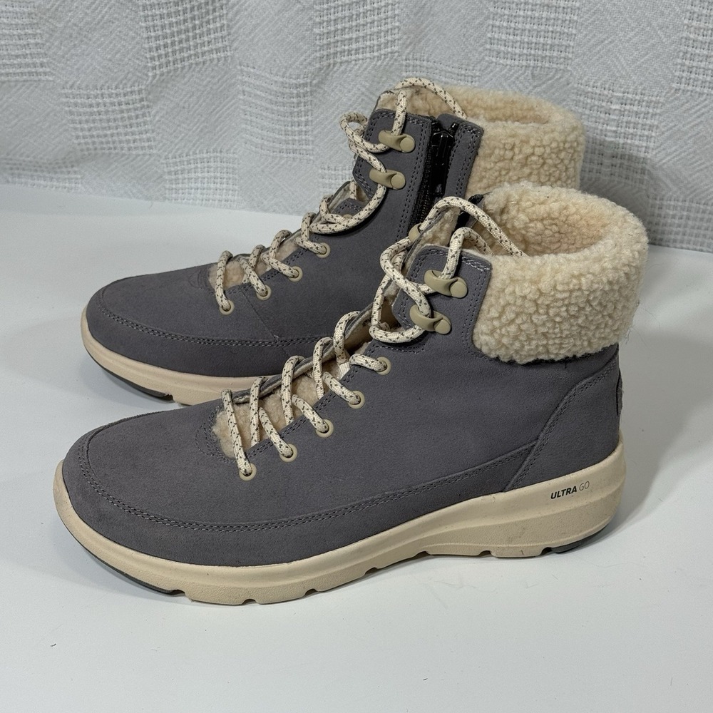 New Skechers Women On-the-GO Glacial Ultra - Woodlands Gray Boots Size 8